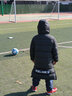 卡尔美（KELME）儿童运动羽绒服男连帽保暖长款足球训练青少年学生外套 黑色 140 实拍图
