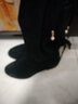 卓诗尼靴子女过膝长靴2025年冬新款弹力瘦瘦春秋高筒靴加绒高跟长筒靴女 黑色（单里跟高6.5CM） 35 实拍图