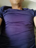 简束 短袖T恤男纯色棉质t恤夏季休闲运动紧身t恤男圆领修身打底汗衫潮 宝蓝色 XL （70kg左右） 实拍图
