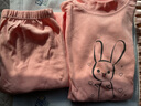 浪莎儿童保暖内衣女童A类纯棉秋冬透气弹力睡衣套装宝宝中大童秋衣秋裤 粉色小兔 160（建议身高150-160） 实拍图