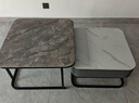 轻奢茶几客厅家用现代简约小户型网红方形玻璃岩板茶几电视柜组合 黑架白抽丨60亮光雪山白+70黑色 加厚9mm亮光岩板茶几丨货入户 实拍图