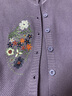 子牧棉麻秋装 女复古文艺风刺绣圆领针织开衫气质百搭显瘦外套9926 紫罗兰色 均码(建议95-140斤) 实拍图