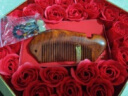 虞美人梳子木梳子女犀角紫檀玫瑰花礼盒生日礼物送女友 实拍图