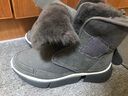 AU&MU澳洲雪地靴女冬季保暖皮毛一体加绒防滑大棉鞋魔术贴羊毛短筒女靴 灰色 【羊皮毛一体】182 37 实拍图