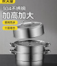 炊大皇304不锈钢三层蒸锅家用复合底汤锅蒸馒头包子可视可立高拱盖34cm 实拍图