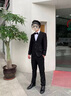 啄木鸟西服套装男士青年新郎结婚商务休闲职业正装小西装男毕业工装服 二扣黑色套装+衬衫+皮带领带 XL 实拍图