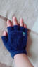 纪奈落手套冬季女儿童手套学生写字保暖露指头翻盖毛线防寒网红男生手套 藏青色半指加绒翻盖手套【1双】 【柔软厚实 佩戴舒适】 实拍图