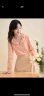 茵曼2023春女装新款法式纯棉刺绣花边领灯笼袖衬衣 粉橙色 XL 晒单实拍图