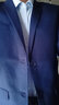 罗蒙 西服男士休闲西装男套装外套修身伴郎新郎结婚商务职业正装衣服 藏青双扣（上衣） 2XL /180【130-145斤】 实拍图