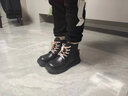 斯纳菲儿童马丁靴秋冬女童加绒马丁棉靴中大童时尚保暖舒适短靴黑/粉34 实拍图