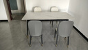 曼丘岩板餐桌家用轻奢现代简约小户型饭桌客厅长方形大理石餐桌椅组合 哑光白12mm（一桌四椅） 1.6m *宽80cm 实拍图