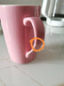 MLCRIYG定制款男女马克杯咖啡杯陶瓷创意刻字情侣杯一对定制结婚杯带盖勺 粉蓝文字情侣对杯款二 （简装） 实拍图