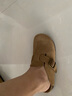 意尔康女鞋一脚蹬新款包头平底勃肯鞋春秋女单鞋 27281W 土黄281 39 实拍图