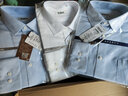 恒源祥男士长袖衬衫春秋季全棉DP成衣免烫商务正装纯色职业面试蓝白衬衣 蓝色细条纹 MT006 40 实拍图