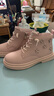 百丽童鞋冬儿童靴子中大童短靴女童加绒雪地靴保暖马丁靴 粉色34码 实拍图