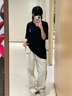Foss Phil裤子男士春夏季直筒裤垂感阔腿裤宽松百搭运动休闲裤FPK06灰色L 实拍图