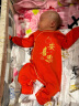 贝瑞加（Babyprints）新生儿满月服宝宝百天衣服春节大红色连体衣纯棉新年爬服 局印66 实拍图