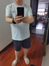 风尚锦绣纯棉短袖t恤男夏季青年汗衫男士纯色半袖圆领夏天宽松休闲短上衣 灰色+白色 2XL -建议140斤-155斤 实拍图