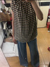 UR2025秋季新款女装撞色格纹超宽松无袖罩衫衬衫UYU250031 黑色格子 (偏宽松) L (XL-XXL) 实拍图