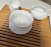 苏氏陶瓷（SUSHI CERAMICS） 功夫茶具套装简约白瓷茶杯带竹面储水式茶盘套组 晒单实拍图
