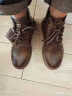 意尔康真皮马丁靴男秋冬新品雪地靴英伦休闲皮靴百搭潮流工装加绒棉鞋男 E54301699咖啡/浅棕 39 实拍图