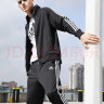阿迪达斯 （adidas）运动套装春秋开衫外套长裤两件套户外运动服 黑白（薄款） L  实拍图