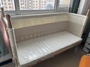 巴布豆（BOBDOG）高同学拼接床 婴儿床 实木床边床 高护栏 宝宝床 加宽床 高度可调 基础款-160*60+米咖床围 实拍图