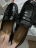 Bata乐福鞋女秋季商场新款复古英伦牛皮松糕厚底单鞋AXS01CA3 黑色 37 晒单实拍图