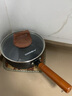cookerbene不锈钢锅盖家用炒菜锅盖子炒锅可视锅盖通用透明玻璃盖 玻璃盖(带木纹盖珠) 18cm 实拍图