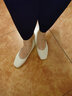ZHR单鞋女温柔风百搭软平底豆豆鞋复古方头轻便套脚女鞋 AH122米色36 实拍图