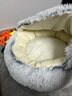 KimPets猫窝四季通用宠物小猫咪屋被子冬季保暖猫狗窝冬天用品封闭式猫床 柔制水晶绒（绅士灰） 柔软包裹 直径60cm，适合30斤内宠物 实拍图