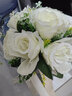 仁善祥手捧花结婚婚礼新娘捧花绢花仿真花束领证拍照道具婚礼绣球花束 奶白+礼品袋 1件 实拍图