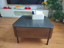源氏木语实木茶几岩板茶桌黑胡桃木小户型客厅茶台【岩板面矮方几0.58米】 实拍图