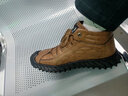 西域骆驼棉鞋男休闲高帮棉皮鞋冬季羊毛保暖防滑软底男鞋户外抗寒雪地靴子 21030黑色棉 42 实拍图