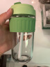 名创优品（MINISO）一盖两用提手玻璃杯冷萃杯便携式吸管杯咖啡杯(牛油果绿500ml) 实拍图