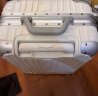EAZZ【一体铝框｜退换免费】行李箱铝镁合金拉杆箱旅行箱登机密码皮箱 高端 铝框一白色 24英寸 中短途 出差旅游托运箱 实拍图