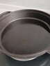 小幸福鑄鐵（KITCHEN LITTLE HAPPINESS KITCHEN）铸铁平底锅不粘锅无油烟厚铁锅煎锅无涂层烙饼锅燃气灶电磁炉通用 直径28cm单锅+玻璃盖+手套 28cm 实拍图