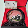 婆城蜀绣熊猫双面绣摆件半龙头刺绣屏风送老外手工艺品 梅花熊猫-PVC半龙头（京仓发） 实拍图