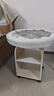 高端沙发边几小茶几客厅钢化玻璃小茶几轻奢置物架酒店家用床头柜 奶白色加粗3C茶面钢化玻璃可旋转 实拍图