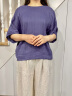 无印良品（MUJI） 女式 麻混粘纤纤维短袖罩衫t恤上衣打底衫内搭 BC2IUC4S 烟熏蓝色 L(165/88A) 晒单实拍图
