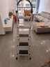 Honey Cute梯子家用人字梯室内楼梯多功能可折叠加厚加粗加宽踏板梯子 五步梯白色【碳钢 加宽踏板】 实拍图