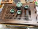 唐丰（TANGFENG）茶具原木茶托盘柯木功夫茶盘实木茶台蓄水接水管双用式沥水茶台 典藏棕 实拍图