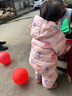 迷你巴拉巴拉儿童羽绒服宝宝轻暖连体衣男女童外出爬服 【新色】红白色调00361 80 实拍图