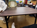 丘林瑟折叠桌子农村家用桌餐桌炕桌地桌榻榻米飘窗茶几炕几折叠饭桌桌子 胡桃色(环保烤漆)80*80*35cm 实拍图