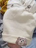 爱贝迪拉婴儿帽子秋冬款棉新生婴幼儿护卤门帽初生宝宝0到3个月胎帽 【双层】牛乳黄 大码【建议帽围42-47cm】 实拍图