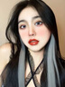 邦帛世挂耳染假发片 挑染渐变一片式补发片仿真发彩色接发片女长发y2k 挂耳染 灰色系 60cm 【白茶灰2片】 实拍图