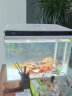 森森（SUNSUN） 超白玻璃小鱼缸客厅小型桌面家用水族箱生态免换水金鱼缸 HE600高档缸+假山景ZJ-46(内置棉和滤材) 实拍图