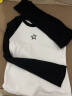 MO&Co.2023冬新品水浆星星美式撞色插肩袖长袖短款T恤MBC4TEE004 本白色 M/165 晒单实拍图