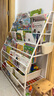 SOFS儿童书架落地绘本架宝宝铁艺小书柜简易书报杂志架书本展示置物架玩具收纳架 XL码(5+2层)3盒 无轮子 实拍图
