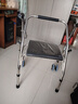 烨泰（YETAI）加粗加厚老年人助行器带轮带座助步器老人手推车不锈钢残疾学步车 黑色皮革海绵坐面双轮 加粗加厚不锈钢管 实拍图